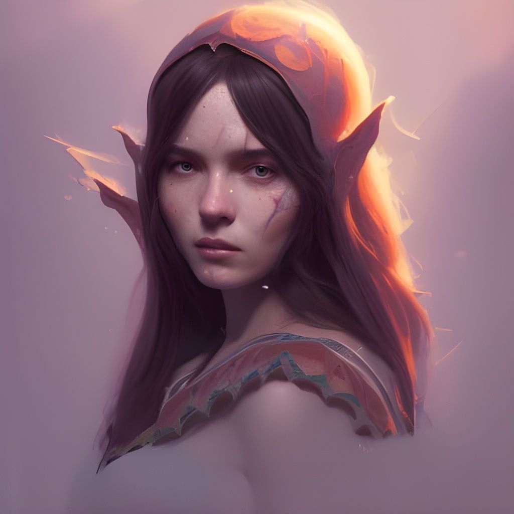 Scarred Elf Portrait in Hyperdetailed Style