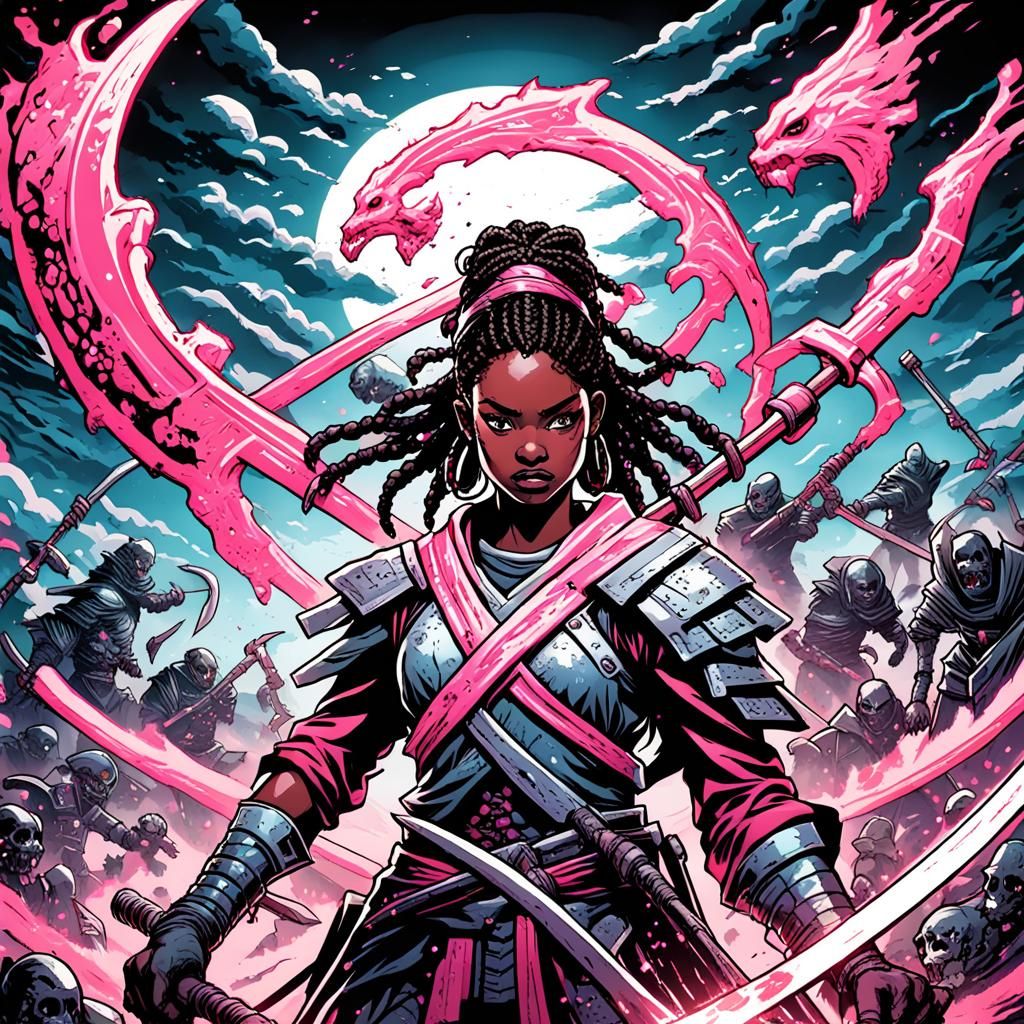 Triumphant Six-Armed Warrior with Scythe