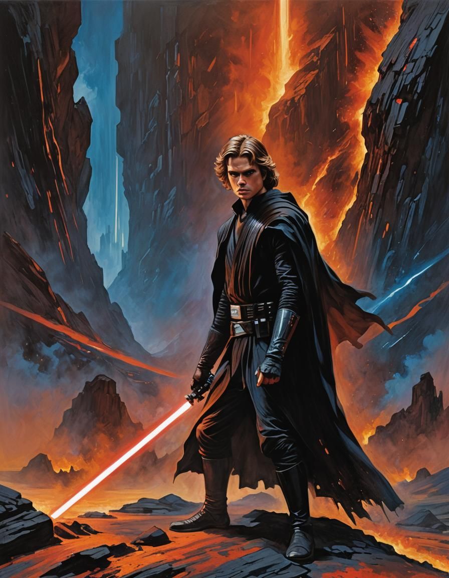 Anakin Skywalker in Jedi Armor on Mustafar