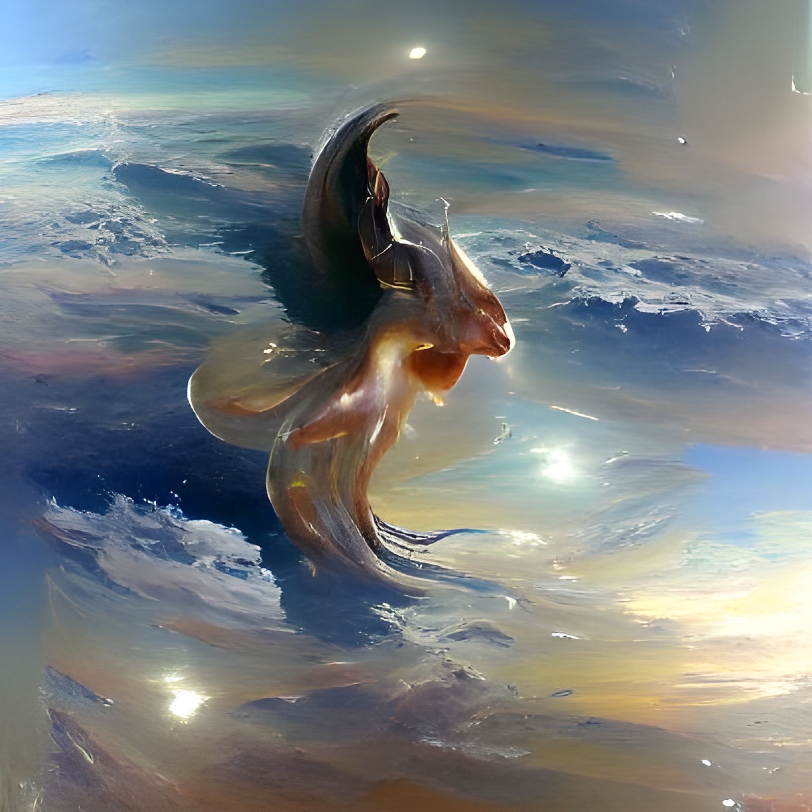 Celestial Creature in Oil Painting Style