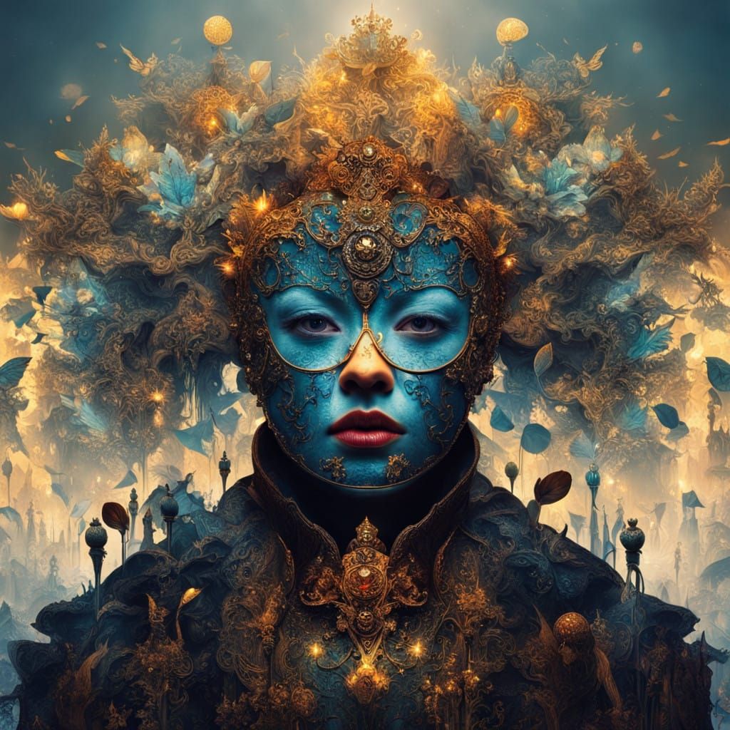 Surrealistic Masks in a Fantastical Wardrobe