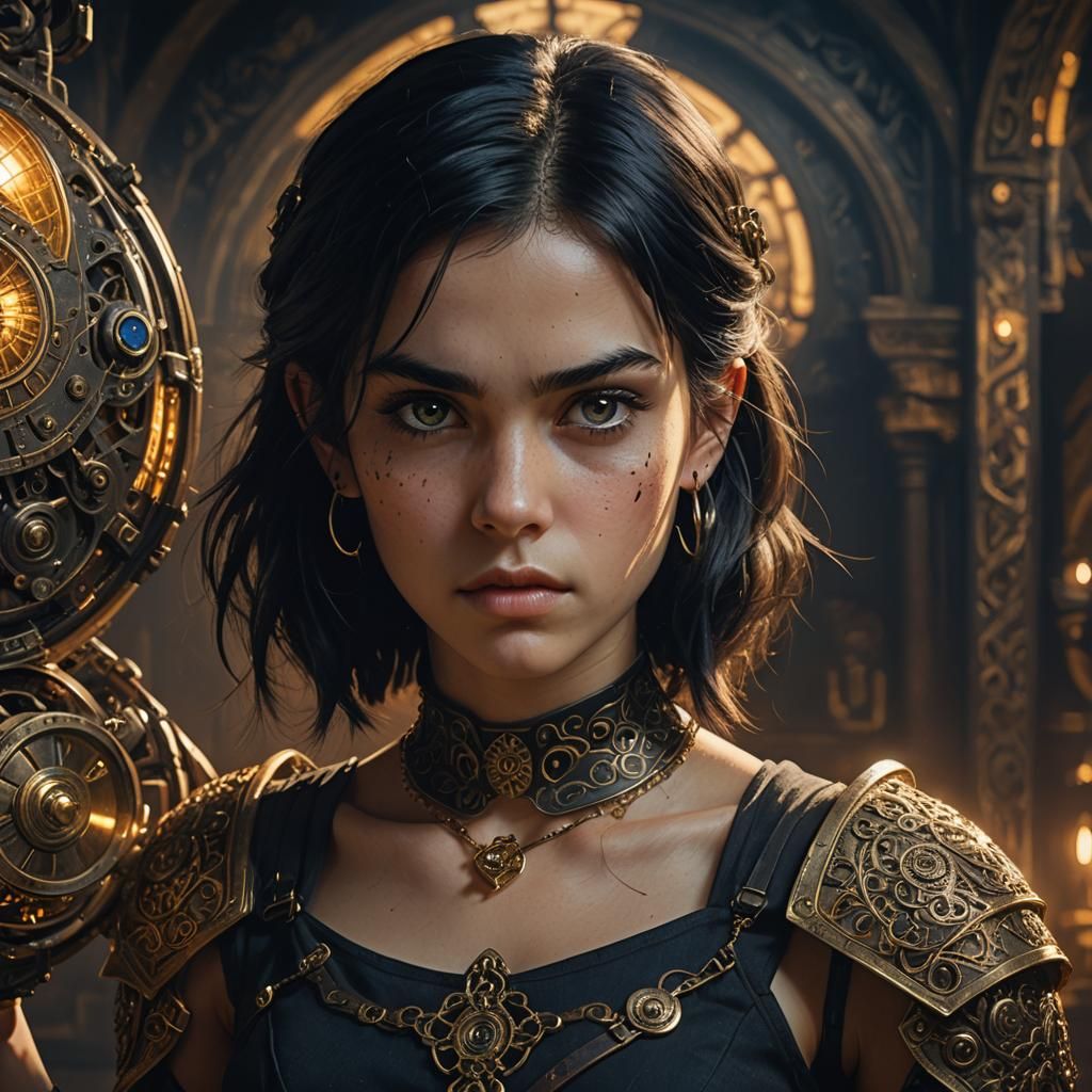 Steampunk Rogue Portrait with Brass Device