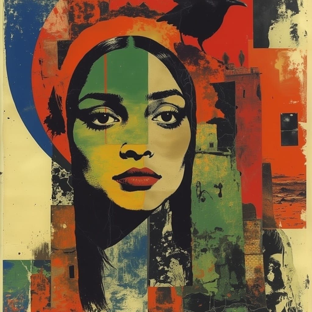 Inspirational Rastafarian Icon in Vibrant Expressionist Wate...