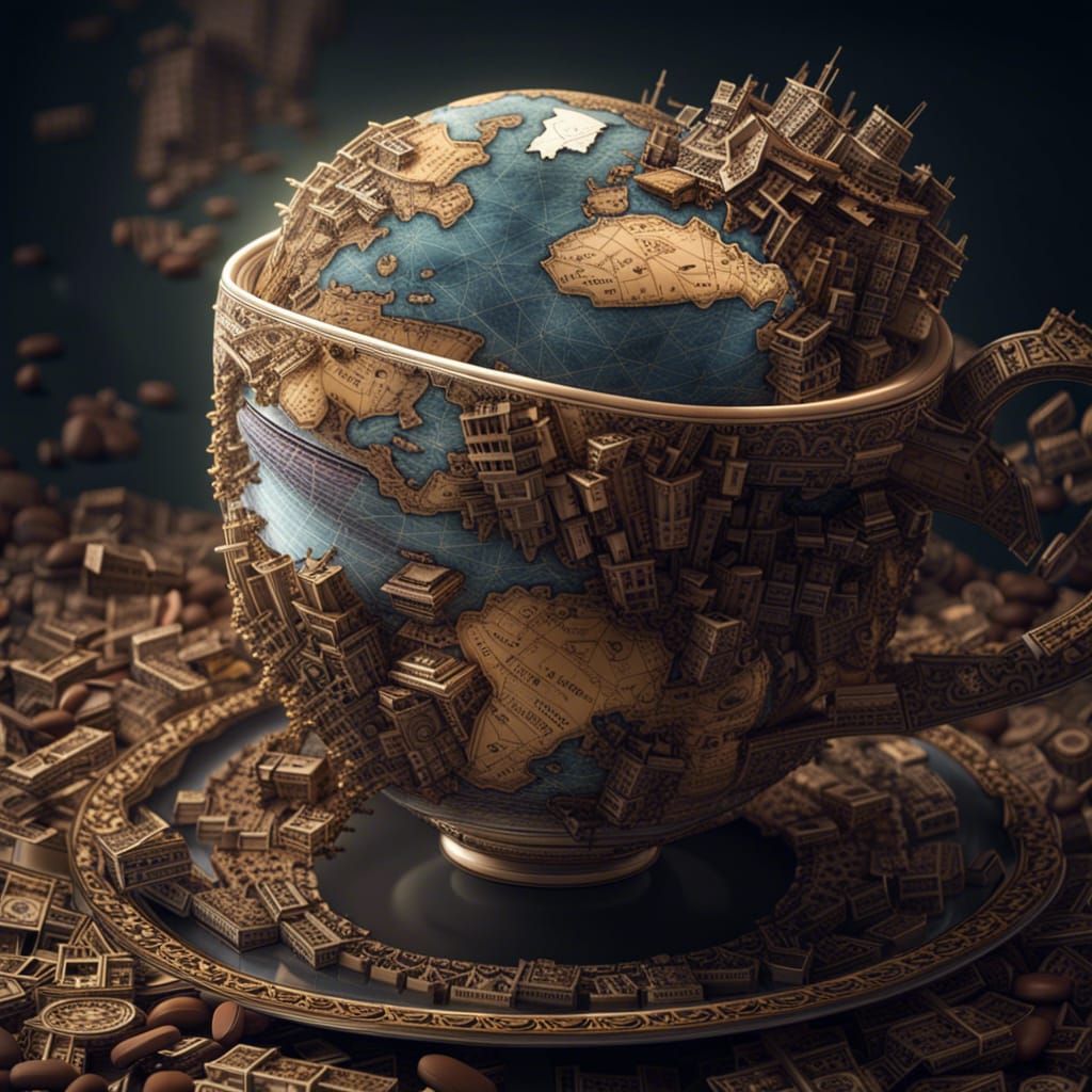 World in a Coffee Cup: Detailed 3D Rendering