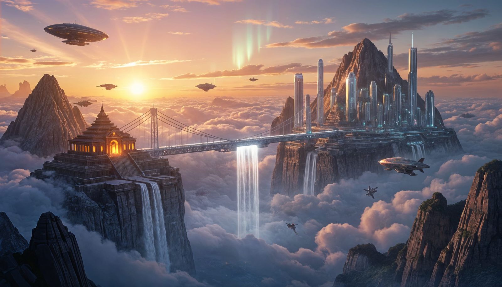 Crystal Bridge Between Worlds: Epic Sci-Fi Fantasy