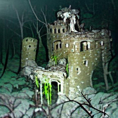 Haunted Castle in Necrotic Woods