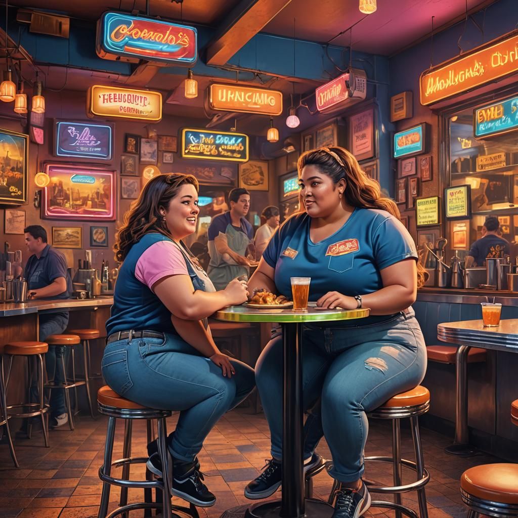 American Diner Scene in Hyper-Realistic Digital Art
