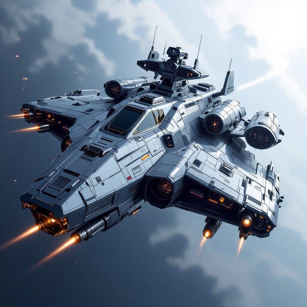 Futuristic Spaceship Destroyer in Ultra-Realistic 4K