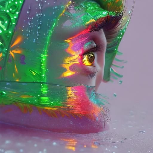 Woman Dancing in Rain Reflected in Eyeball