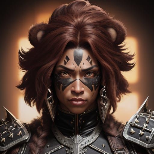 Fantasy Barbarian Warrior in Modern Dojo