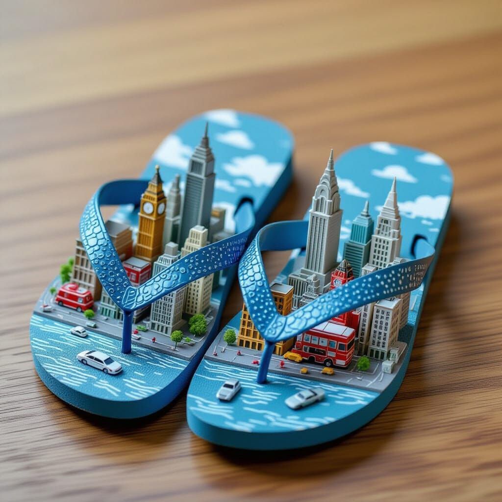 Flip-Flops with Miniature City: Cinematic Style