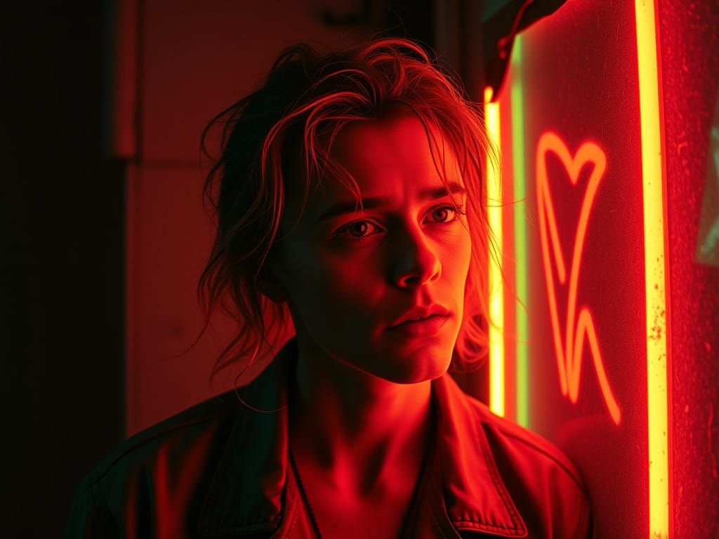 Surreal Cityscape in Neon Noir Style