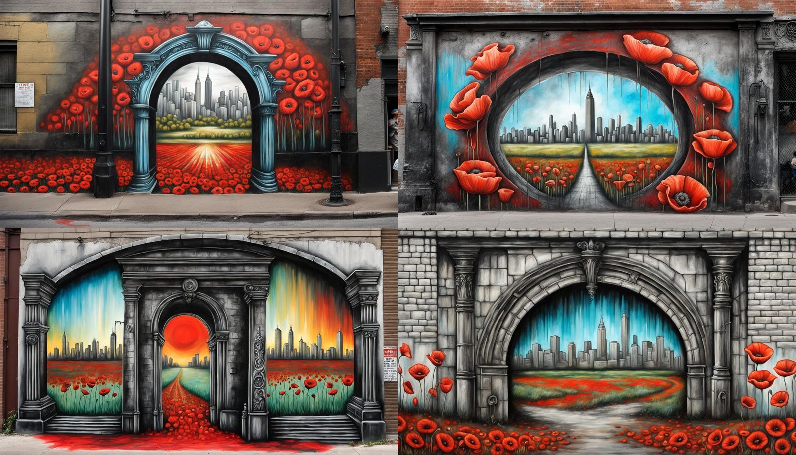 Poppy Field Portal: Trompe L'oeil Street Art