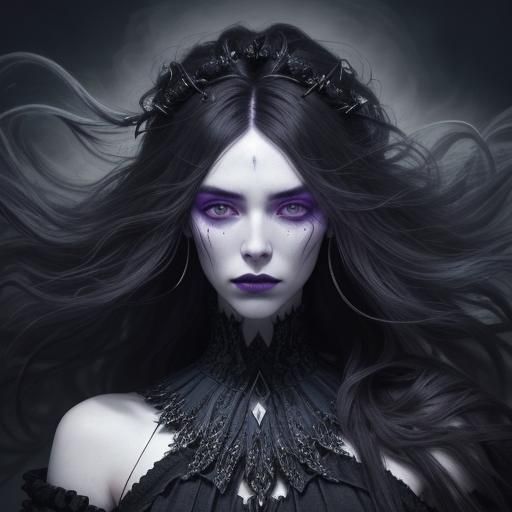 Gothic Dark Fantasy Portrait of a Wailing Figure