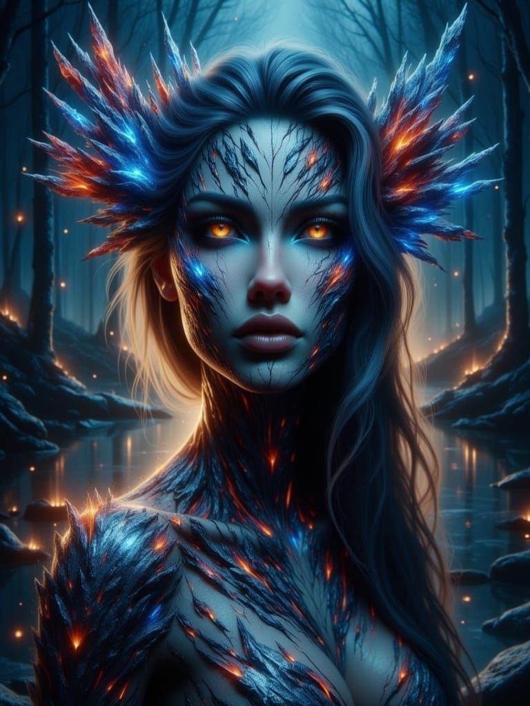 Lovely Forest Fairy in Impasto Oil Painting