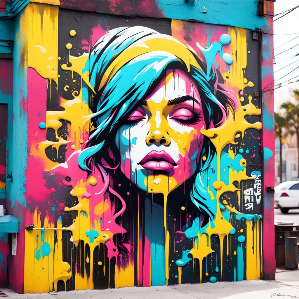 Colorful San Diego Graffiti Art in Splash Art Style