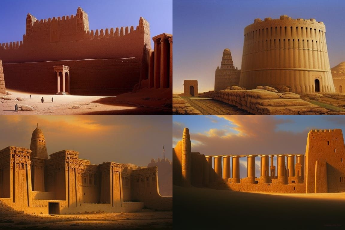 Fantasy Fortress-Monastery in Barren Wasteland