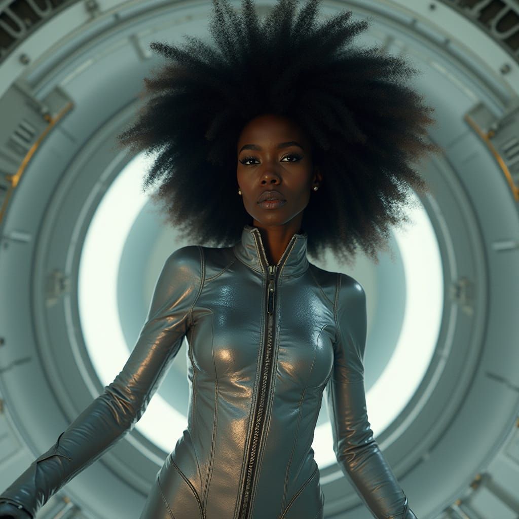 Ethereal Astronaut with Afro Textured Hair