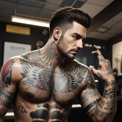 Hyperrealistic Tattooing Session in Progress