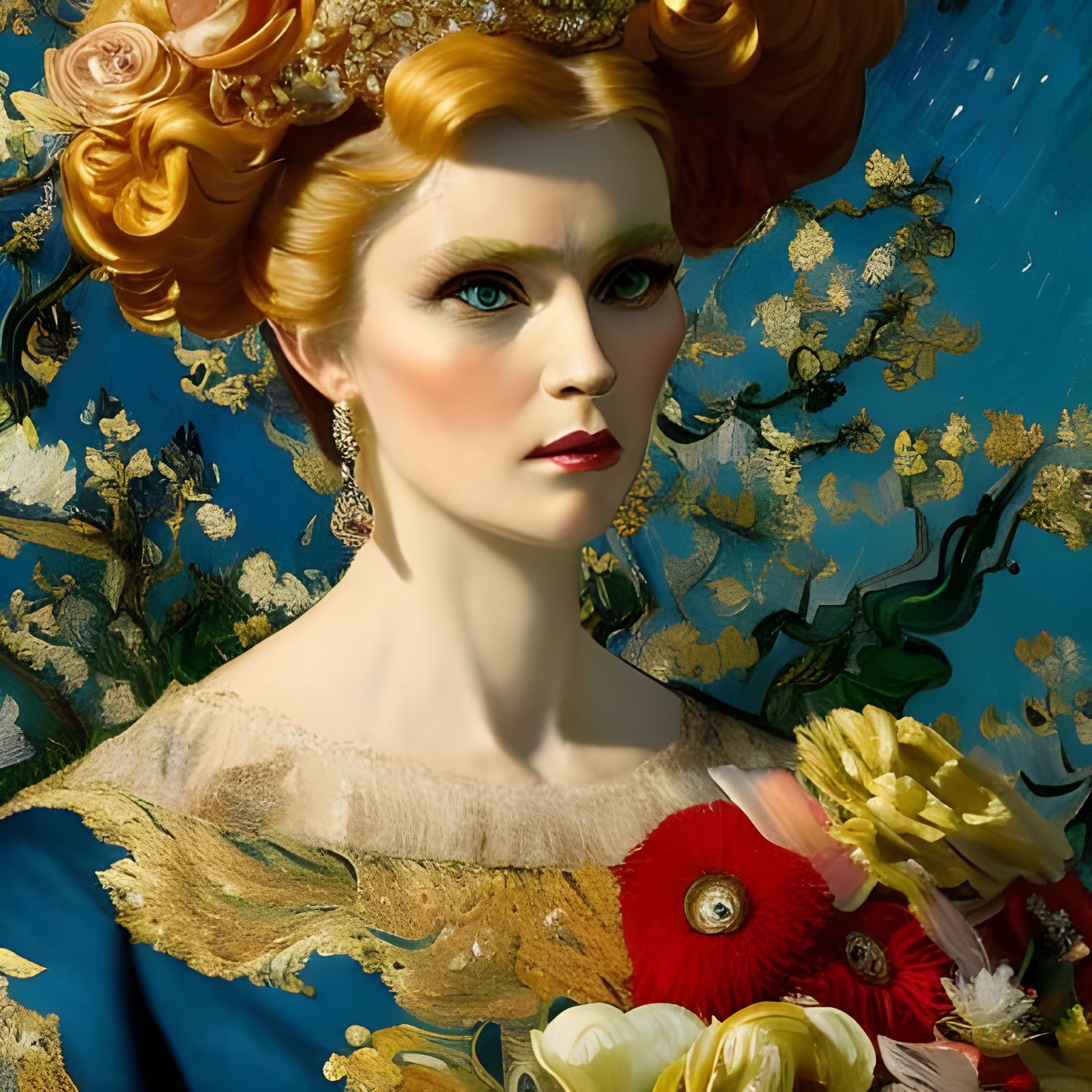 Van Gogh as Rococo Princess: Hyperdetailed 8K Art