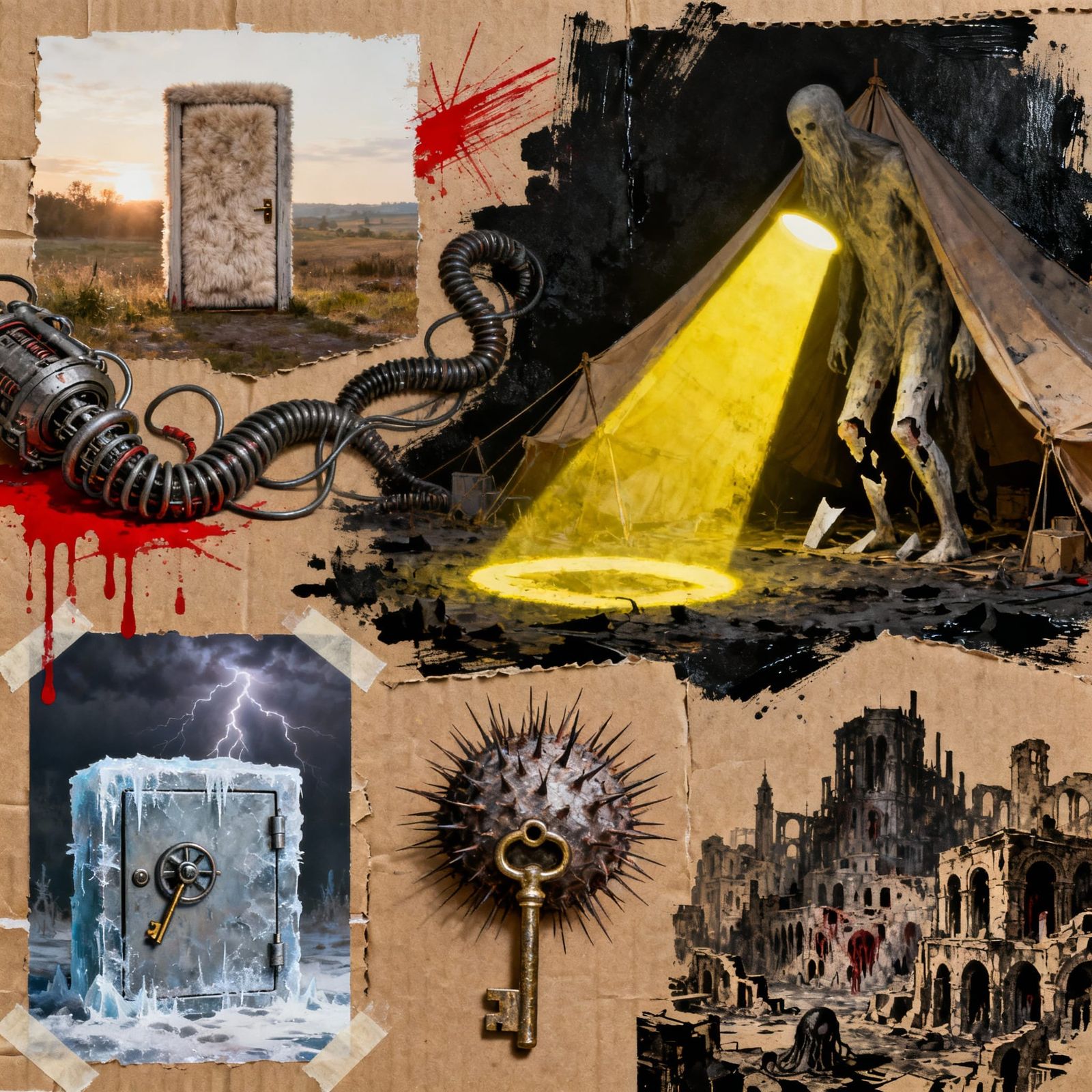 Plush Door in Murnauean Landscape with Aetherpunk and Dark A...