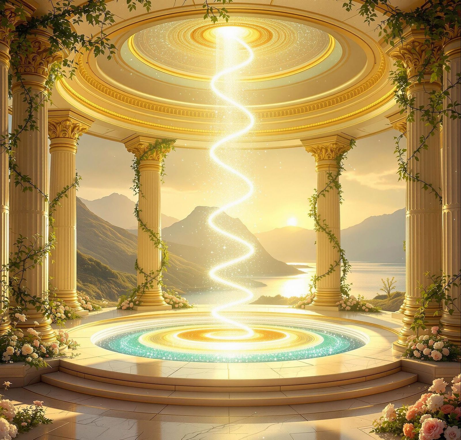 Ancient Temple Radiates Celestial Light