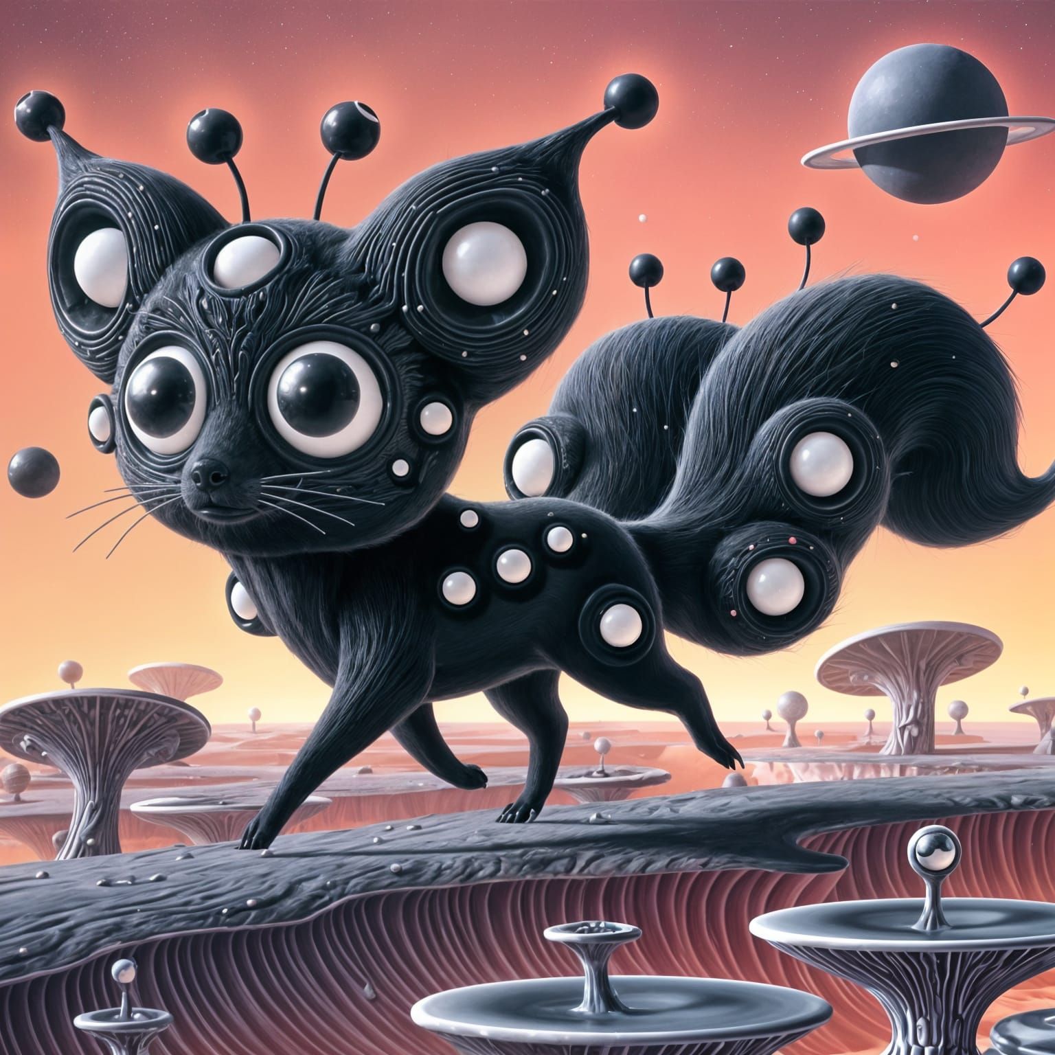 Surreal Fox Embarks on Intergalactic Journey