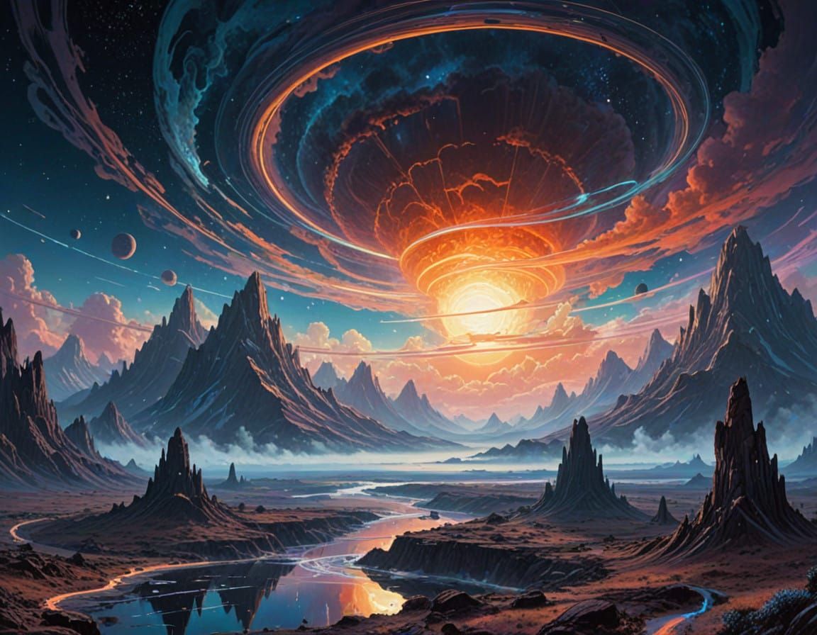Ethereal Vortex in Celestial Landscape