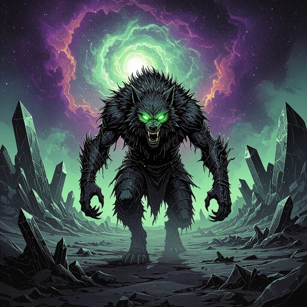 Cosmic Werewolf Stalks Alien World