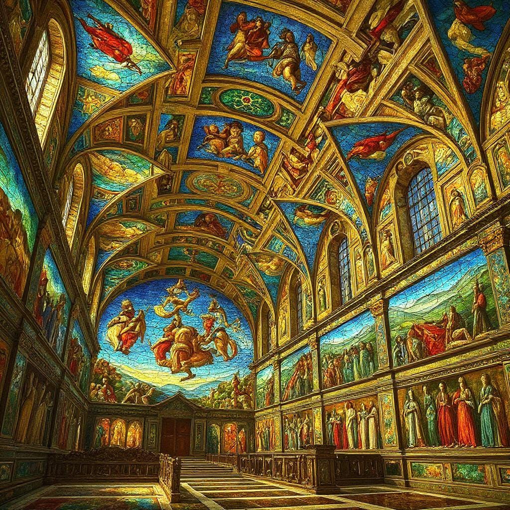 Sistine Chapel: Radiant Stained Glass Transformation
