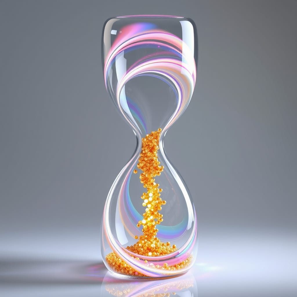 Ethereal Kline Bottle Hourglass in Surrealist Style