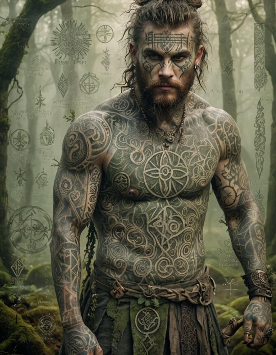 Ancient Celtic Warrior in Mystical Forest
