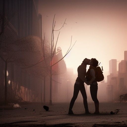 Apocalyptic Kiss: Fantasy Scene in 8K Resolution