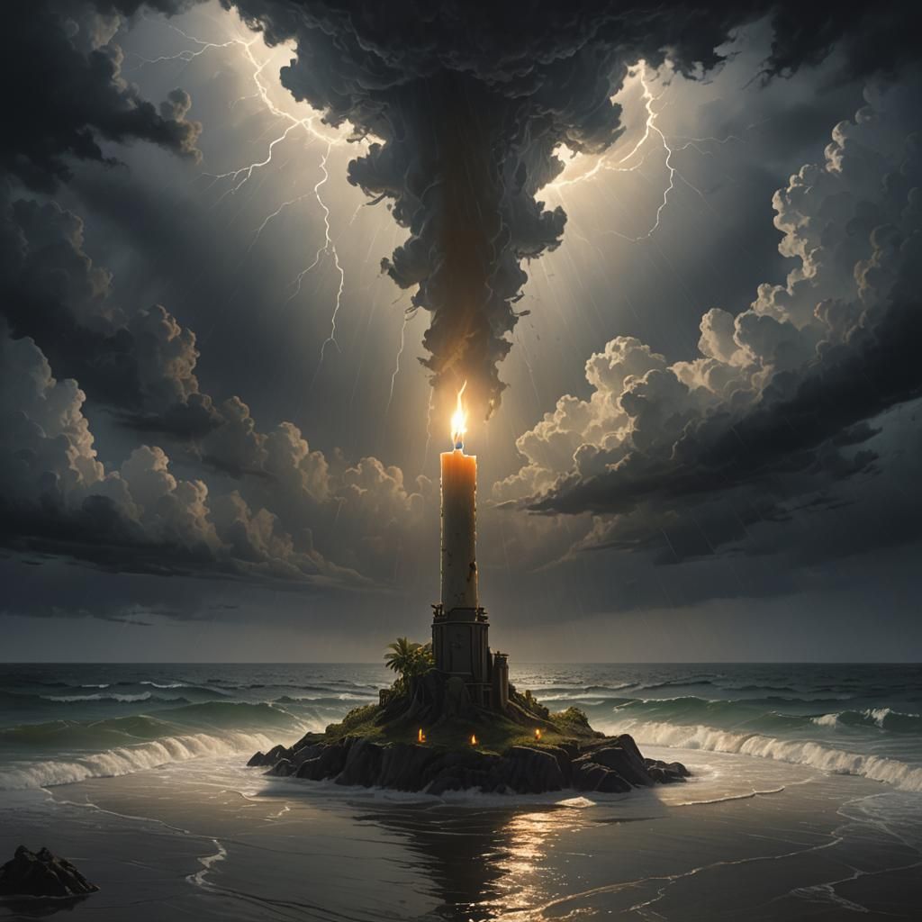 Candle Lights Path Through Storm Over Florida