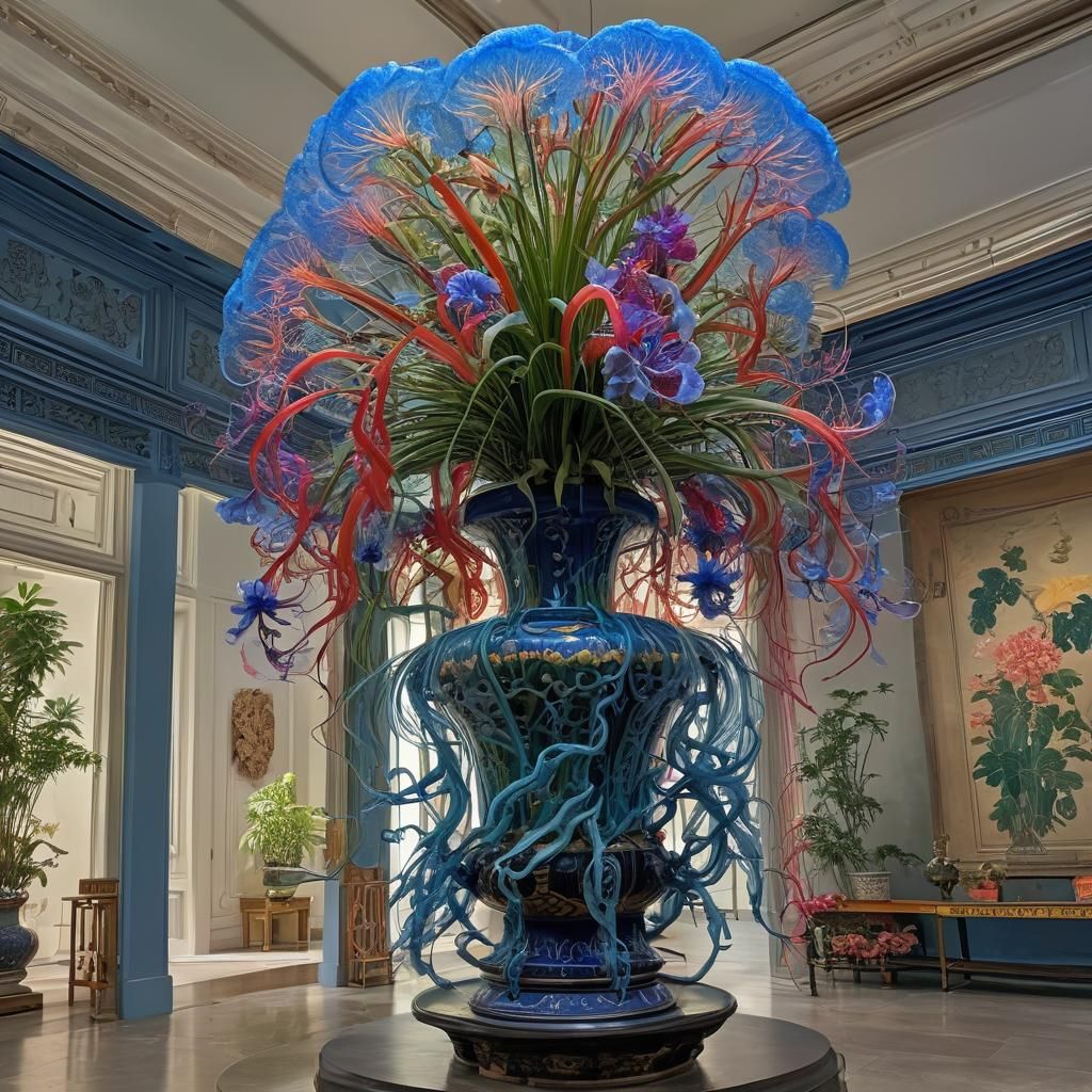 Giant Translucent Plant in Museum Display
