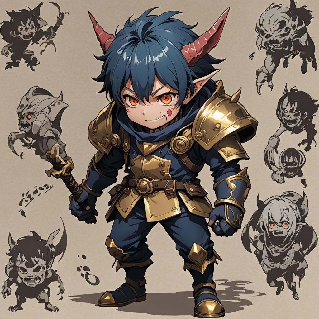 Anime Goblin Reincarnation: Detailed 3D Concept Art
