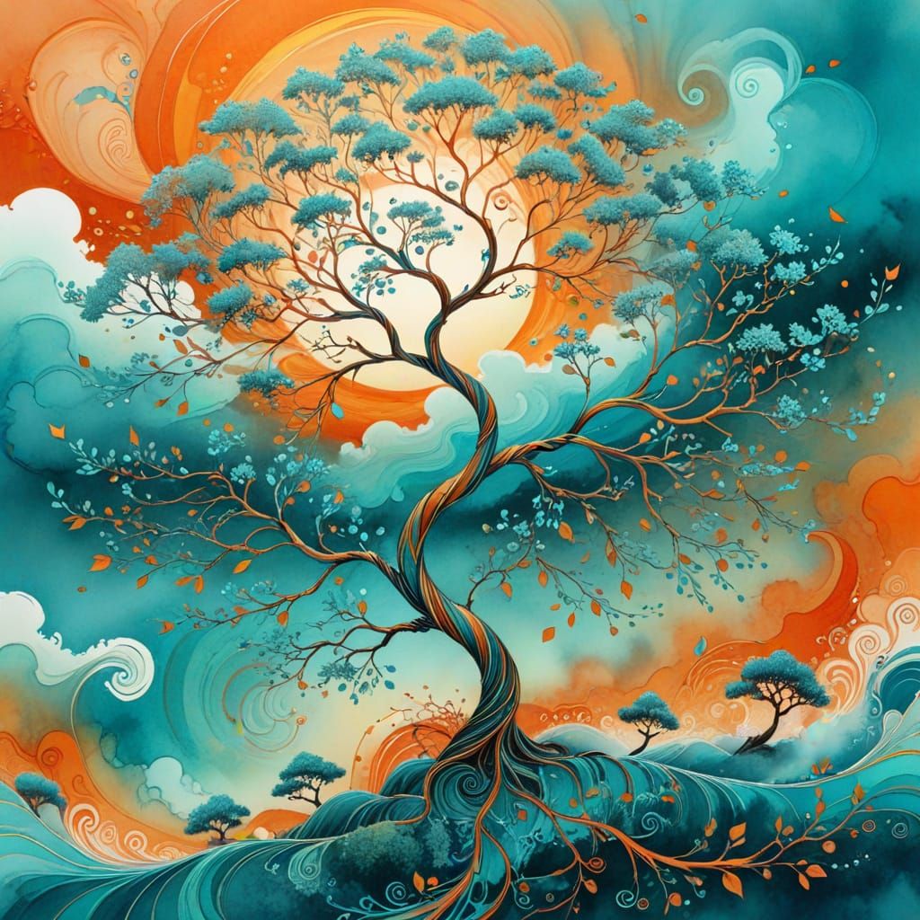 Tree and sunset, Natasha Wescoat and Willem Haenraets,