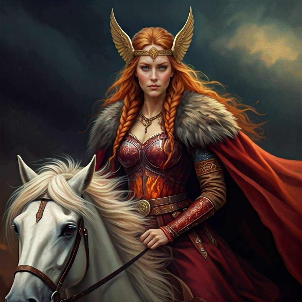 Gna Rides from Valhalla as Expressionist Painting