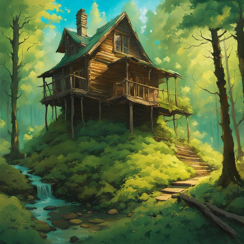 Cozy Beach Cabin Interior in Hyperdetailed Oil Painting