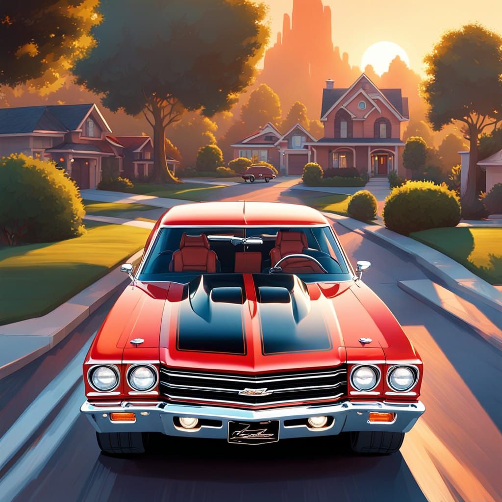 Vintage-Inspired Pixar-Style 1969 Chevelle SS