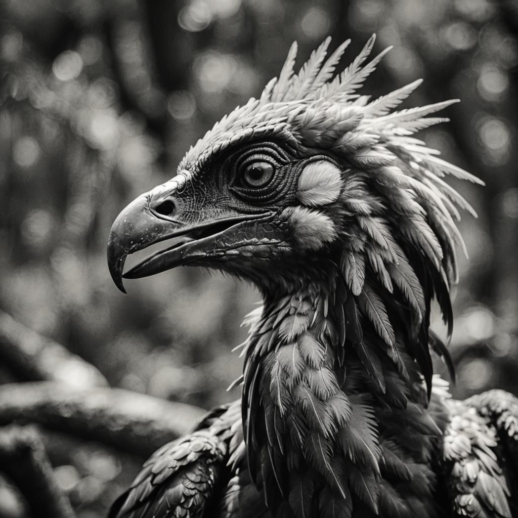 Black and White Archaeopteryx Photo