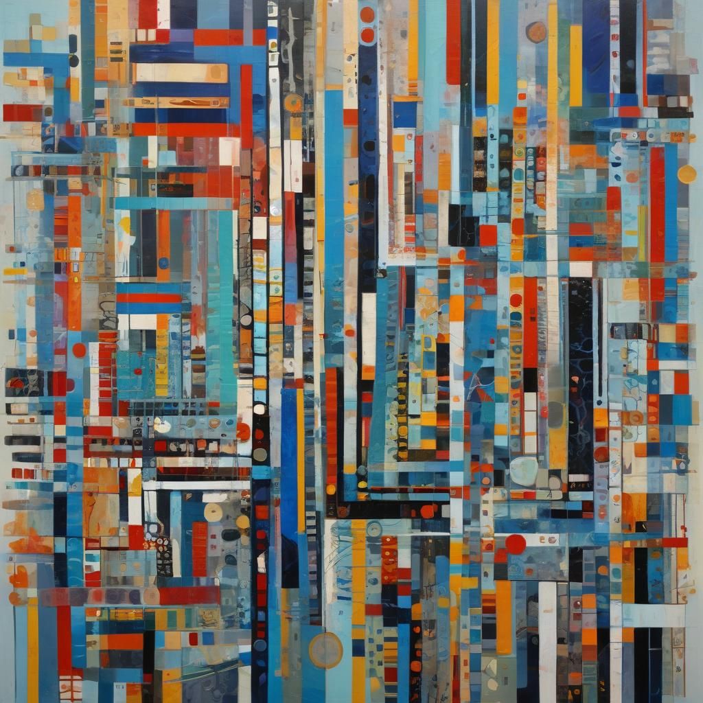 Abstract Geometric Pop Art in Oil Paint