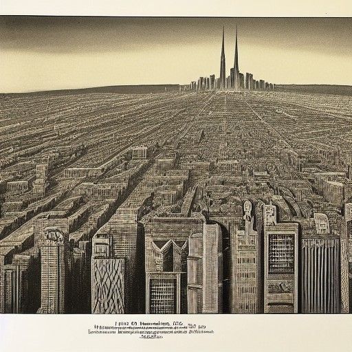 Art Deco Neolithic Metropolis in Photorealistic Style