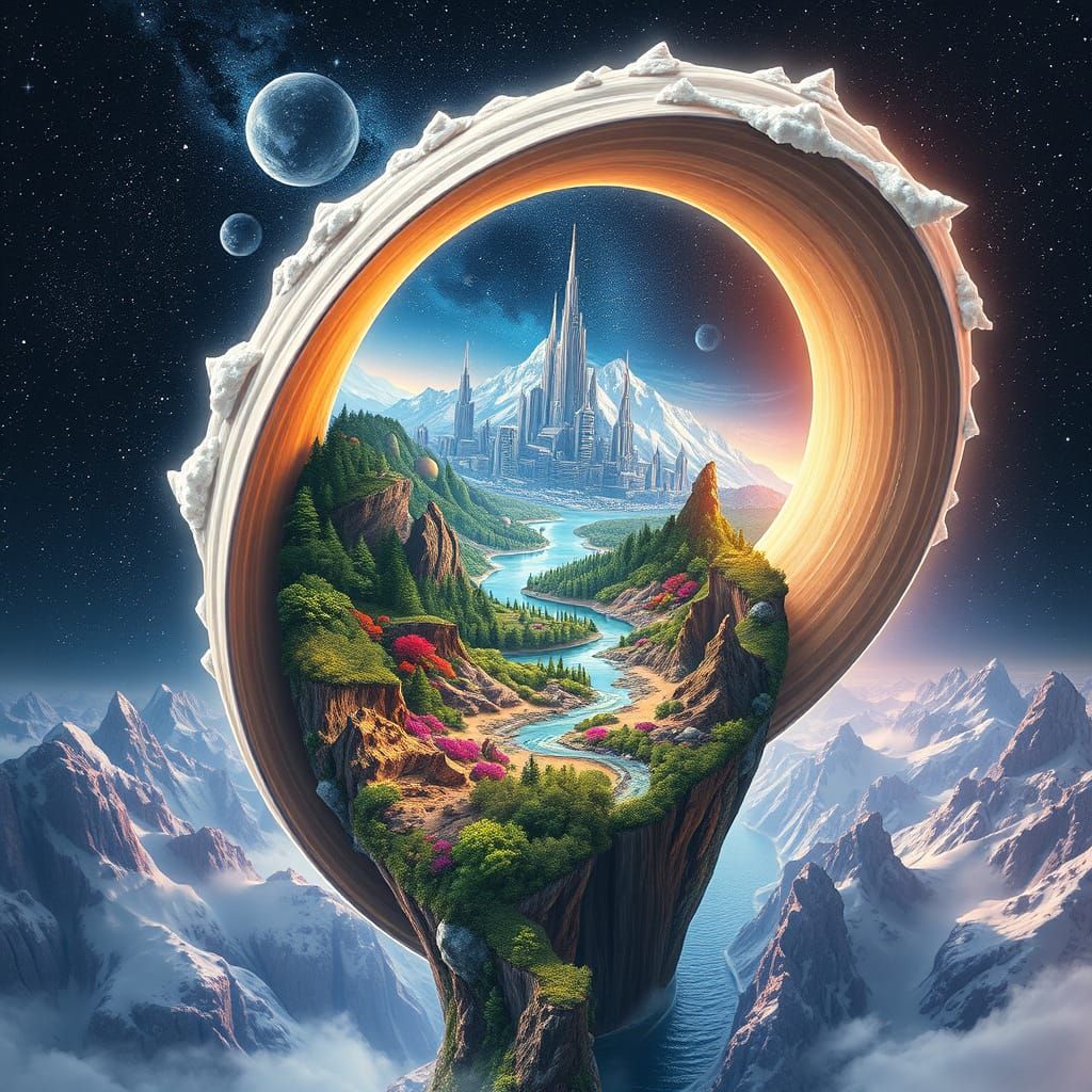 Majestic, Swirling Möbius Strip Unfolds into Dreamlike Lands...