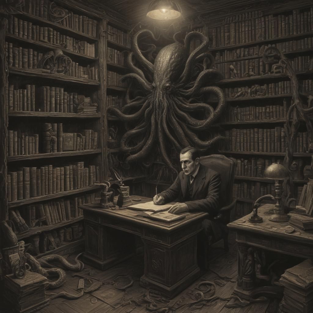 Lovecraftian Dark Academia Concept Art in Unreal Engine
