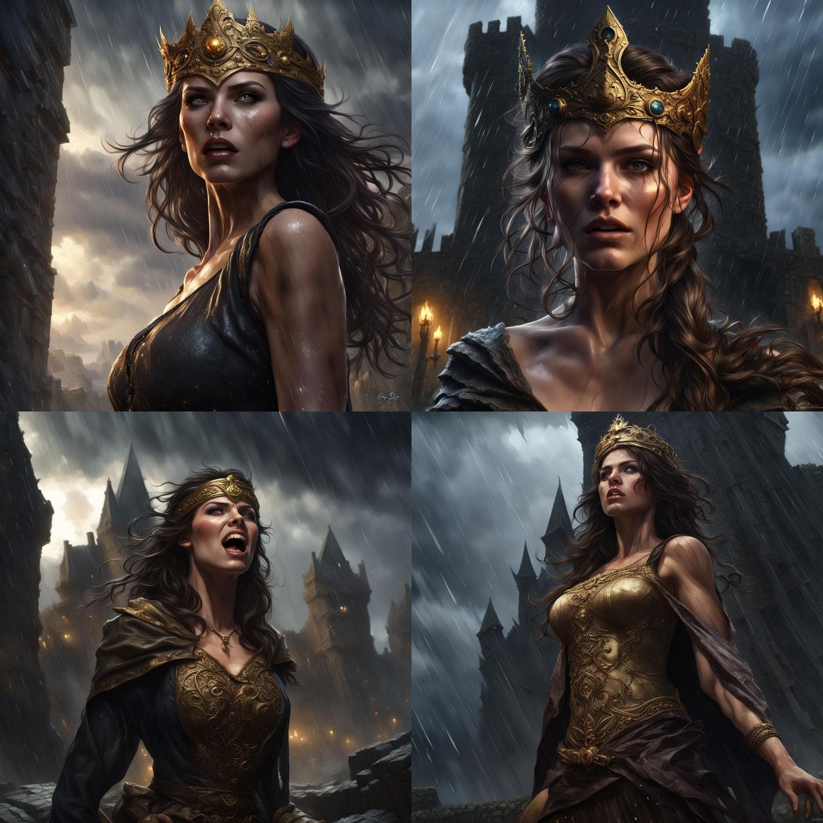 Sorceress Queen in Ruins: Dark Fantasy Portrait