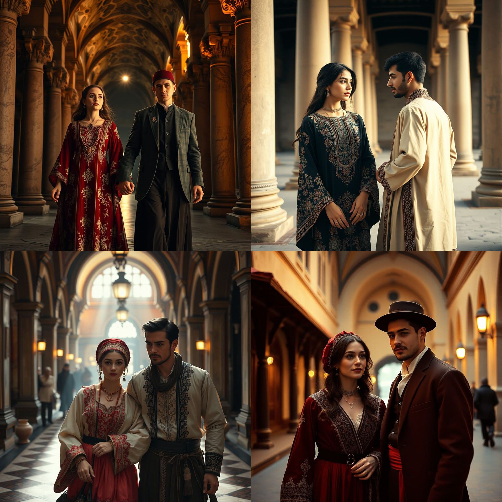 Turkish Couple in Traditional Dress, Basilica Cistern
