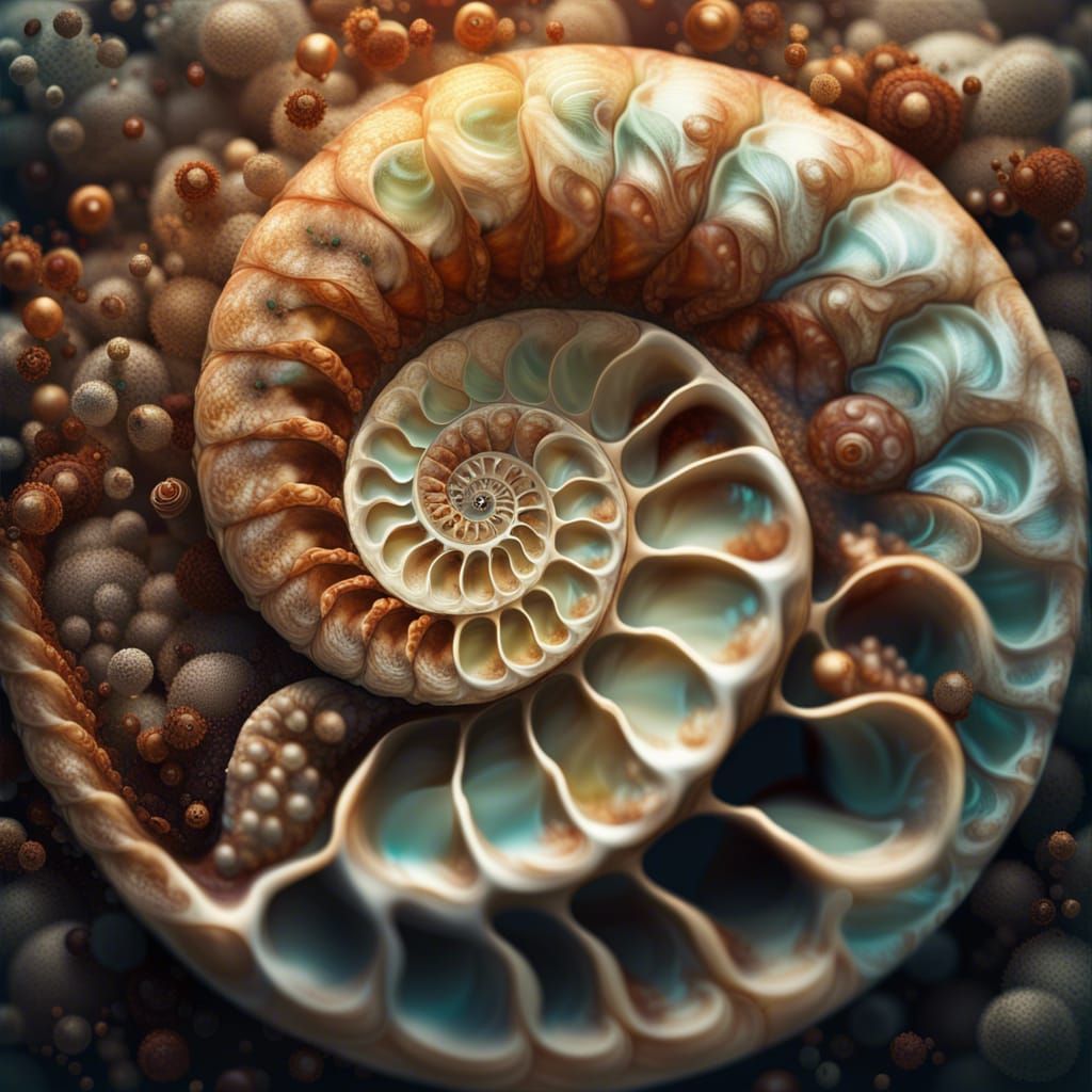 Hyperrealistic Ammonite Shell in High Quality CGI