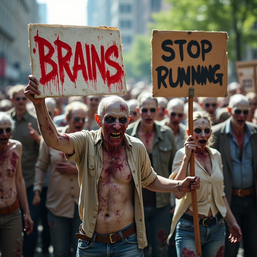 Zombie protestors.
