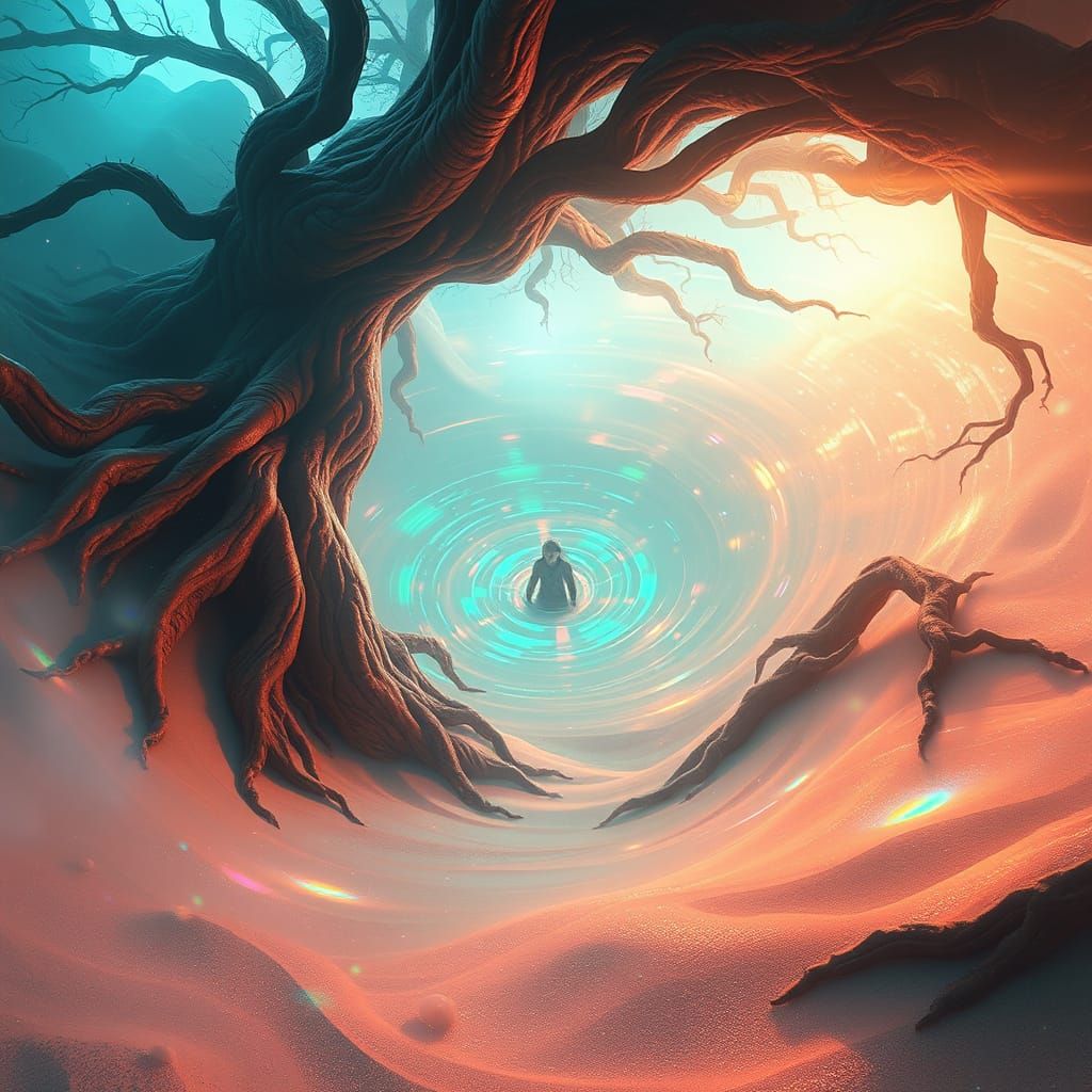 Mesmerizing Quicksand Vortex in a Fantastical Environment